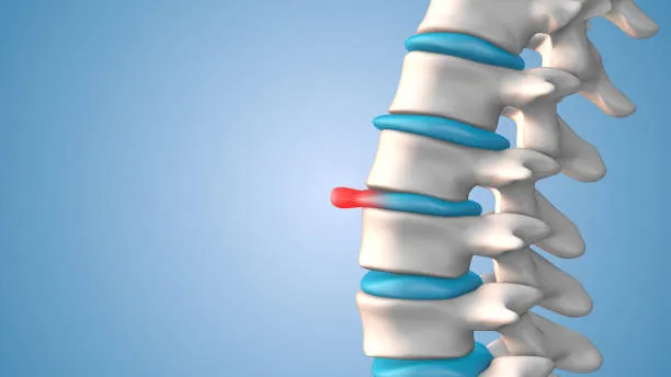 Representación de una hernia discal evidenciando la compresión del disco intervertebral y sus consecuencias.